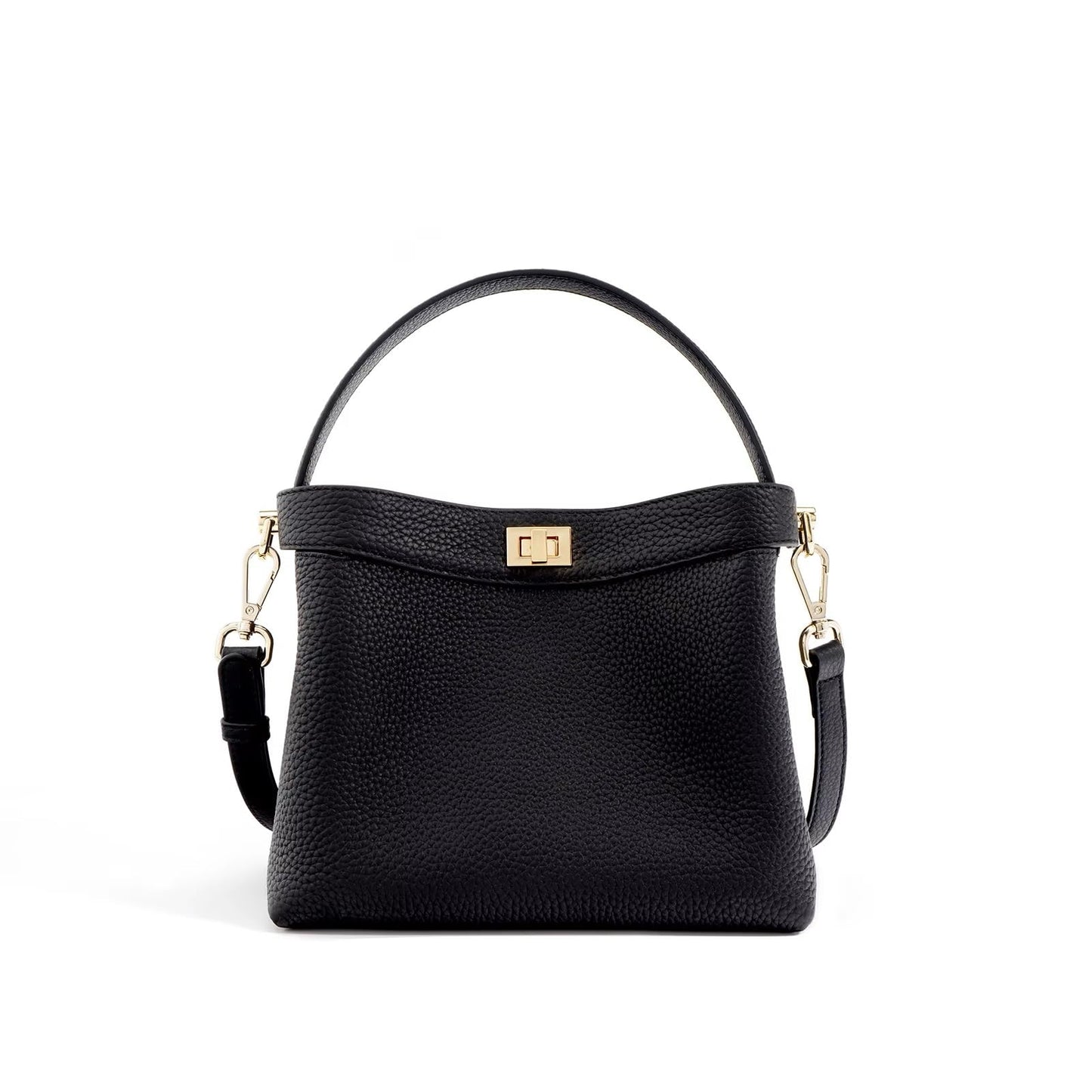 genuine leather women's black  bag