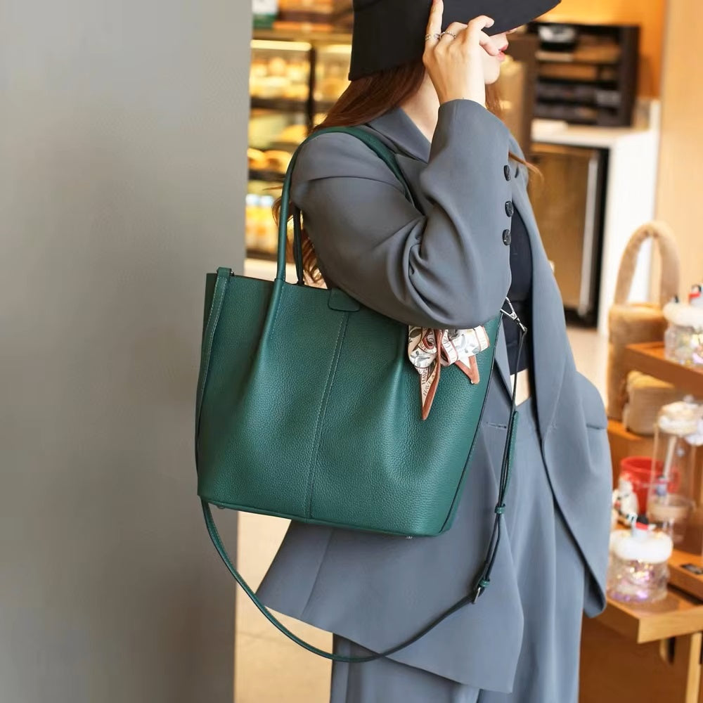 crossbody women's bag with woman carrying it